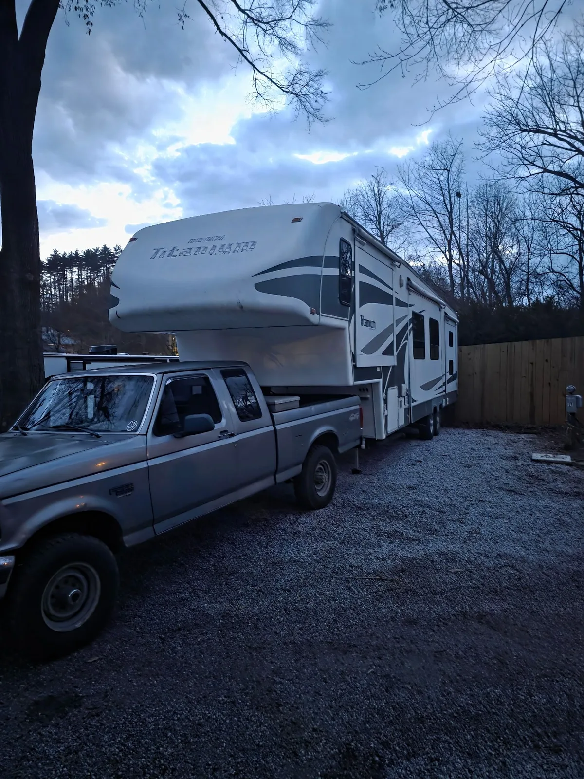 Triton RV mobile service truck on-site for a leveling repair