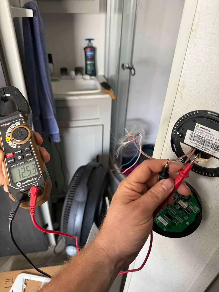 Thermostat replacement on RV climate-control system